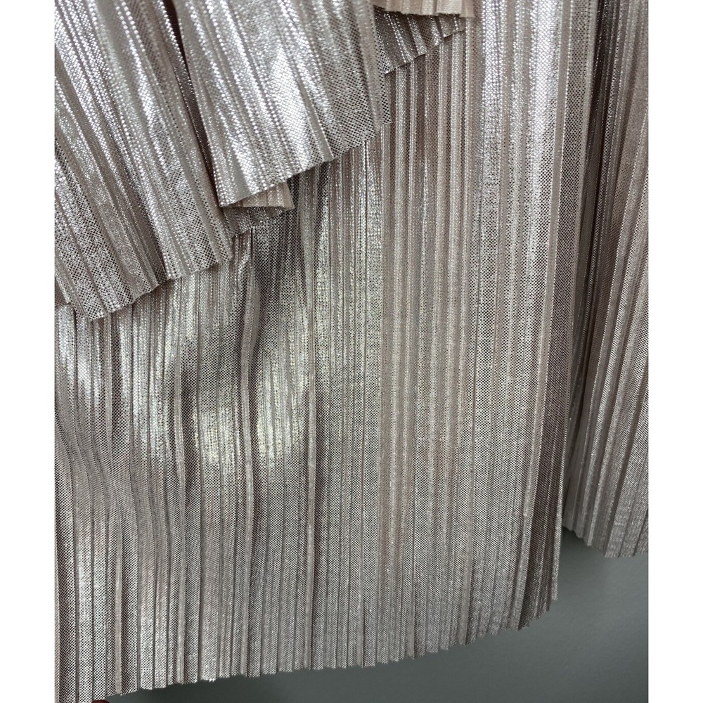 Devlin Nordstrom One Shoulder Top Pleated Gold Party Cocktail Holiday Size M - Picture 4 of 9
